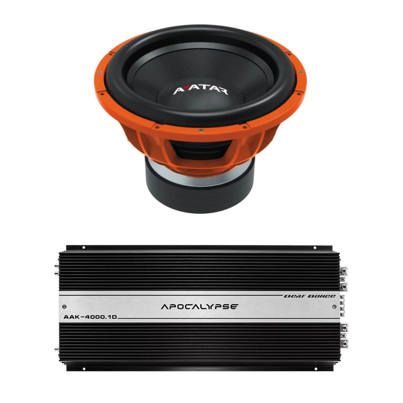 Car Audio 15" 2Ohm Subwoofer STU-1546-D2&Monoblock Amp Package New U710