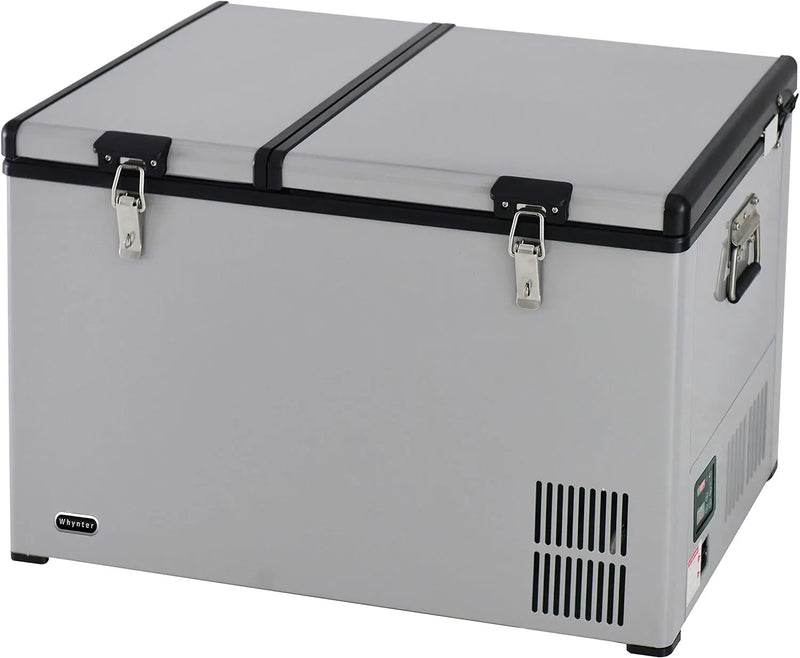 FM-65G 65 Quart Portable Refrigerator and Deep, AC 110V/ DC 12V, Real Chest Freezer for Car, Home, Camping, and RV with-8掳F to 50掳F Temperature Range, Gray, One Size R8734