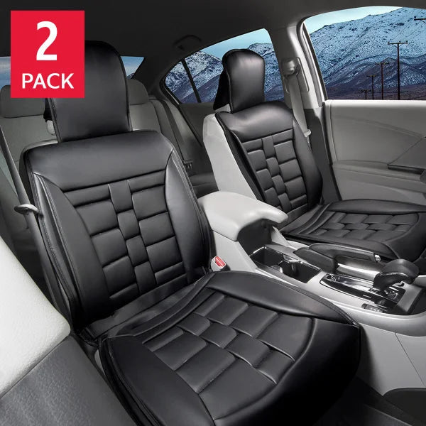 Black Padded Universal Fit Luxury Seat Cover, 2-pack X5391