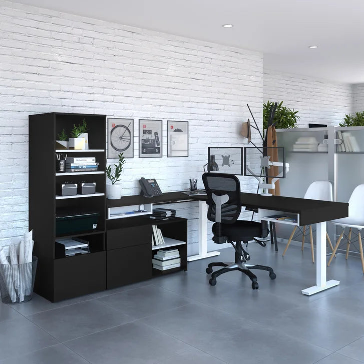 Bestar Viva L-shaped Height-adjustable Workstation F8779