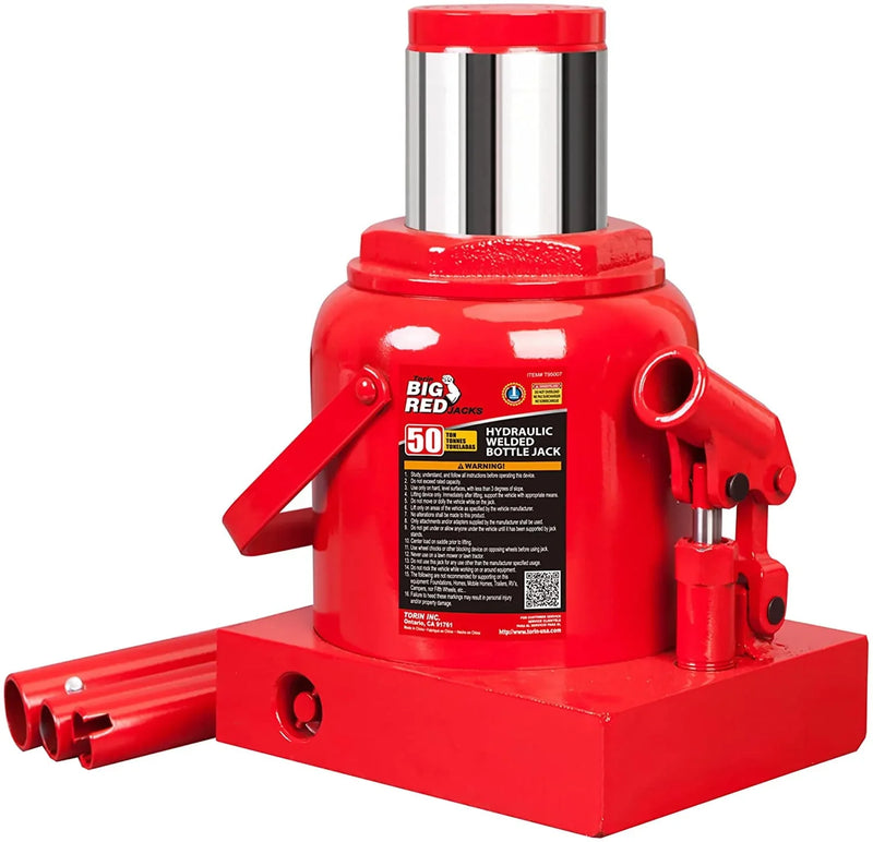 BIG RED 50 Ton Low Profile Hydraulic Bottle Jack – Welded Construction for Automotive & Heavy Lifting S3610