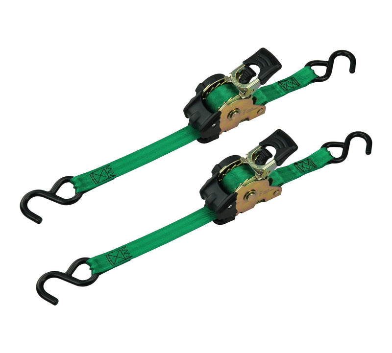 1,200-lb Retractable Ratchet Tie Down Straps, 1-in x 10-ft (2.54 cm x 3 m), 2-pk L764