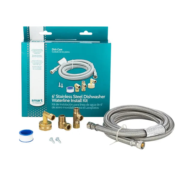 Smart Choice 6 ft. Stainless Steel Dishwasher Waterline Kit C6105